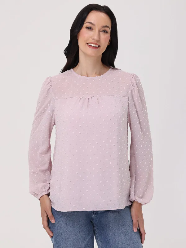 Swiss Dot Sheer Blouse sold by 89th & Madison
