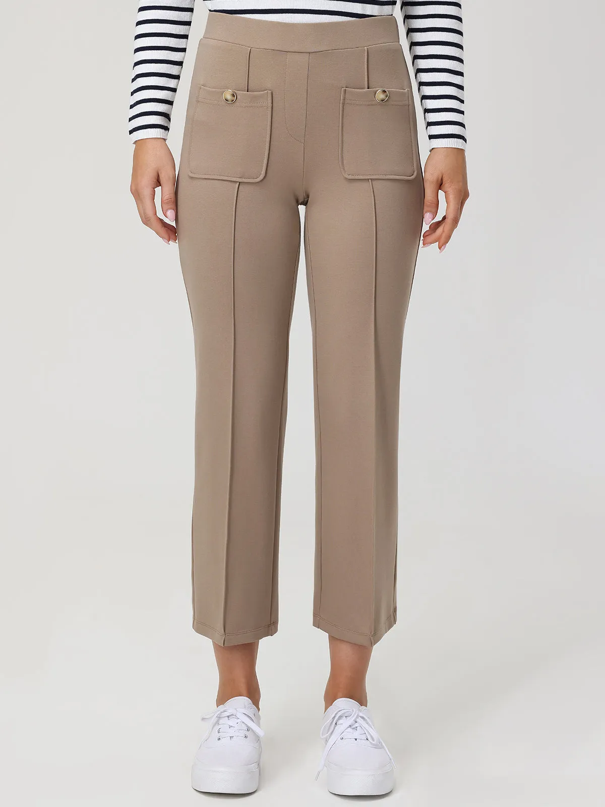 Crop Kick Flare Pintuck Pants sold by 89th & Madison