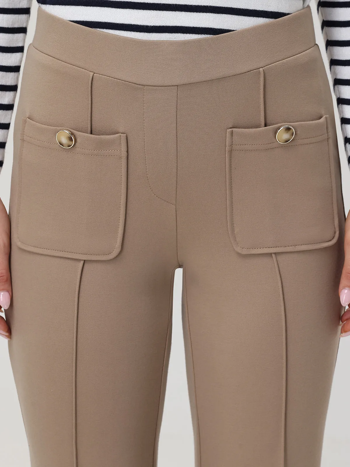 Crop Kick Flare Pintuck Pants sold by 89th & Madison product image thumbnail 5