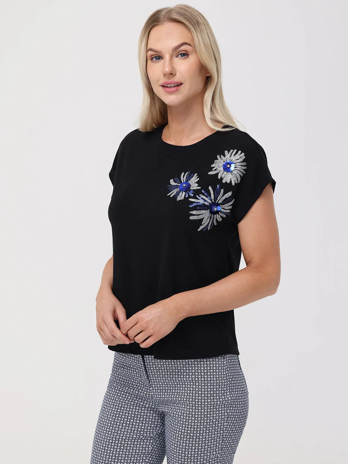 Floral Sequin Dolman Tee sold by 89th & Madison product image thumbnail 3