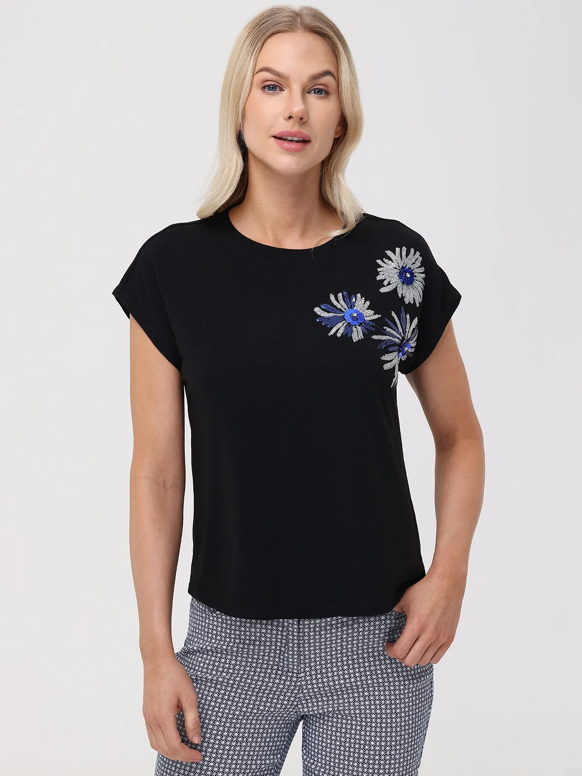 Floral Sequin Dolman Tee sold by 89th & Madison