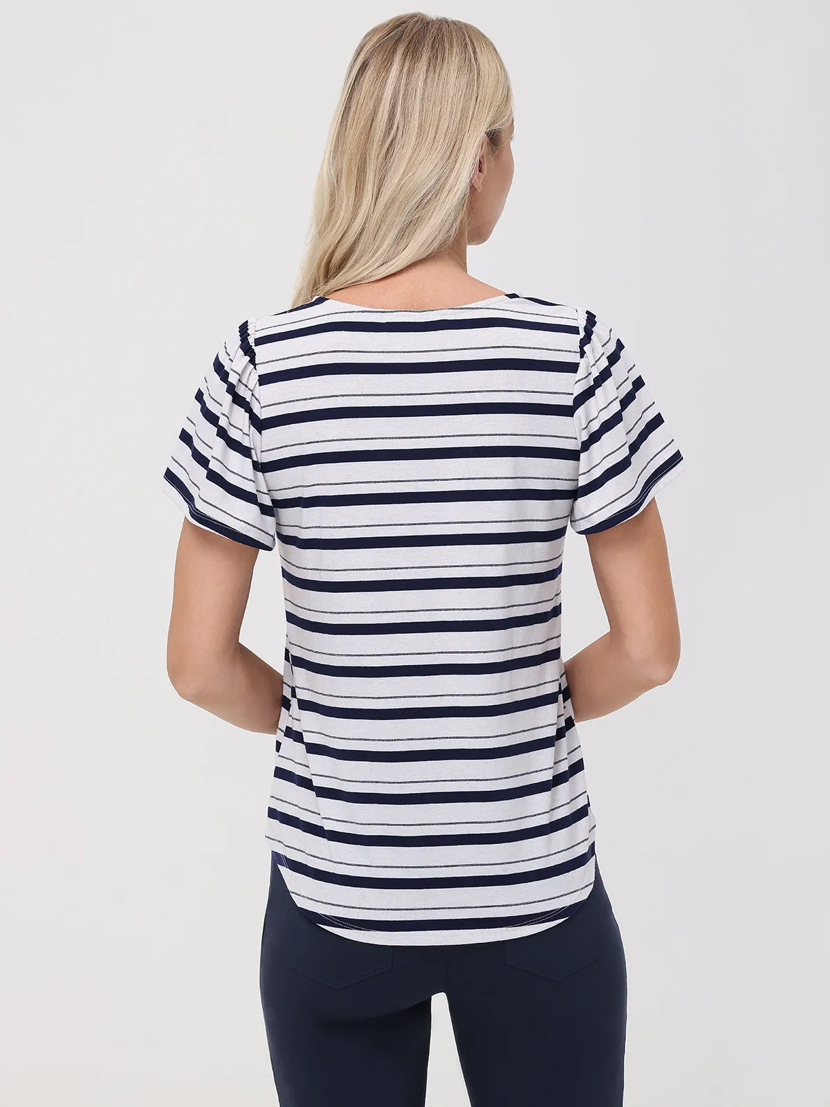 Stripe Split Neck Tee sold by 89th & Madison product image thumbnail 2