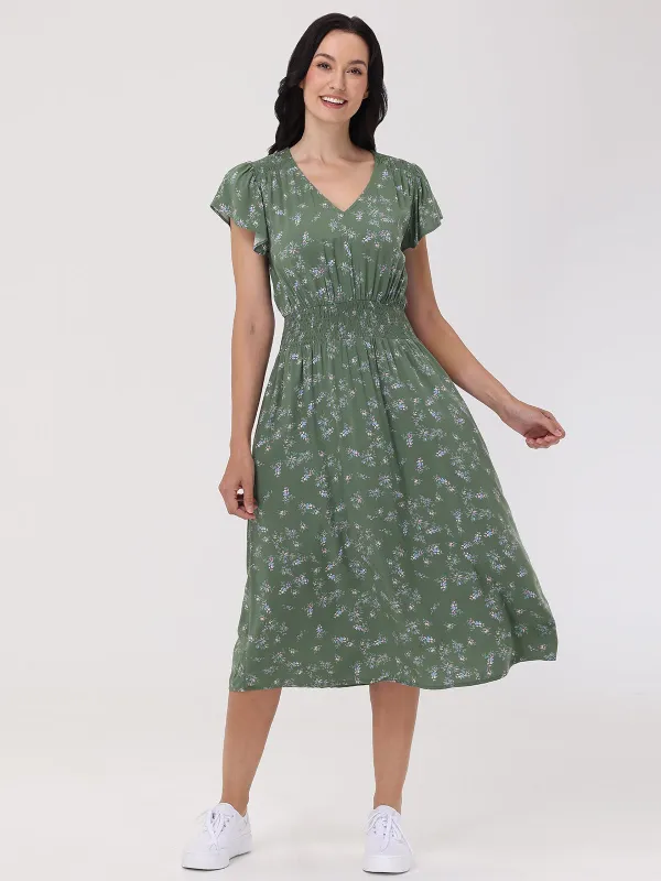 Floral A-line Midi Dress sold by 89th & Madison