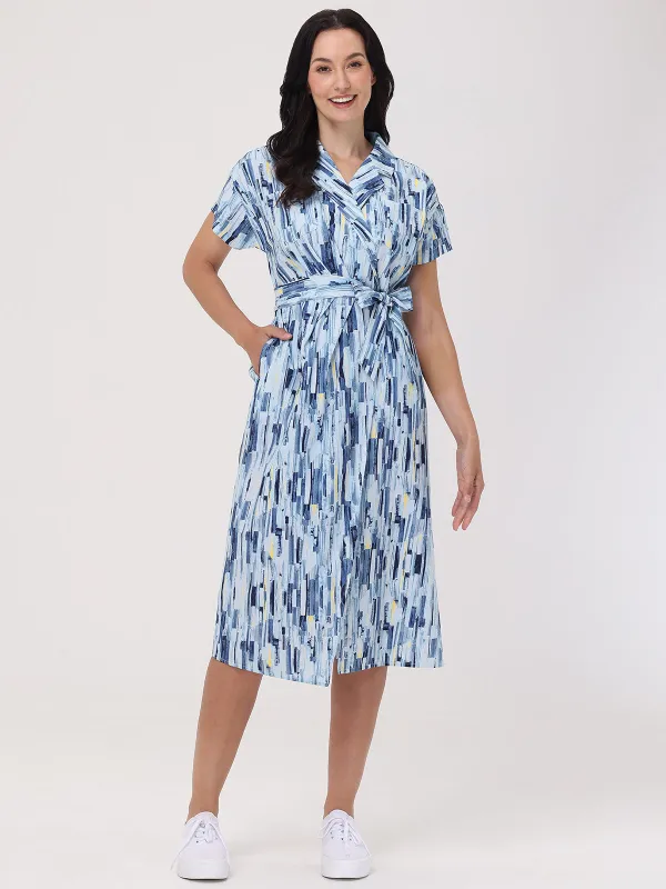 Abstract Print Wrap Dress sold by 89th & Madison