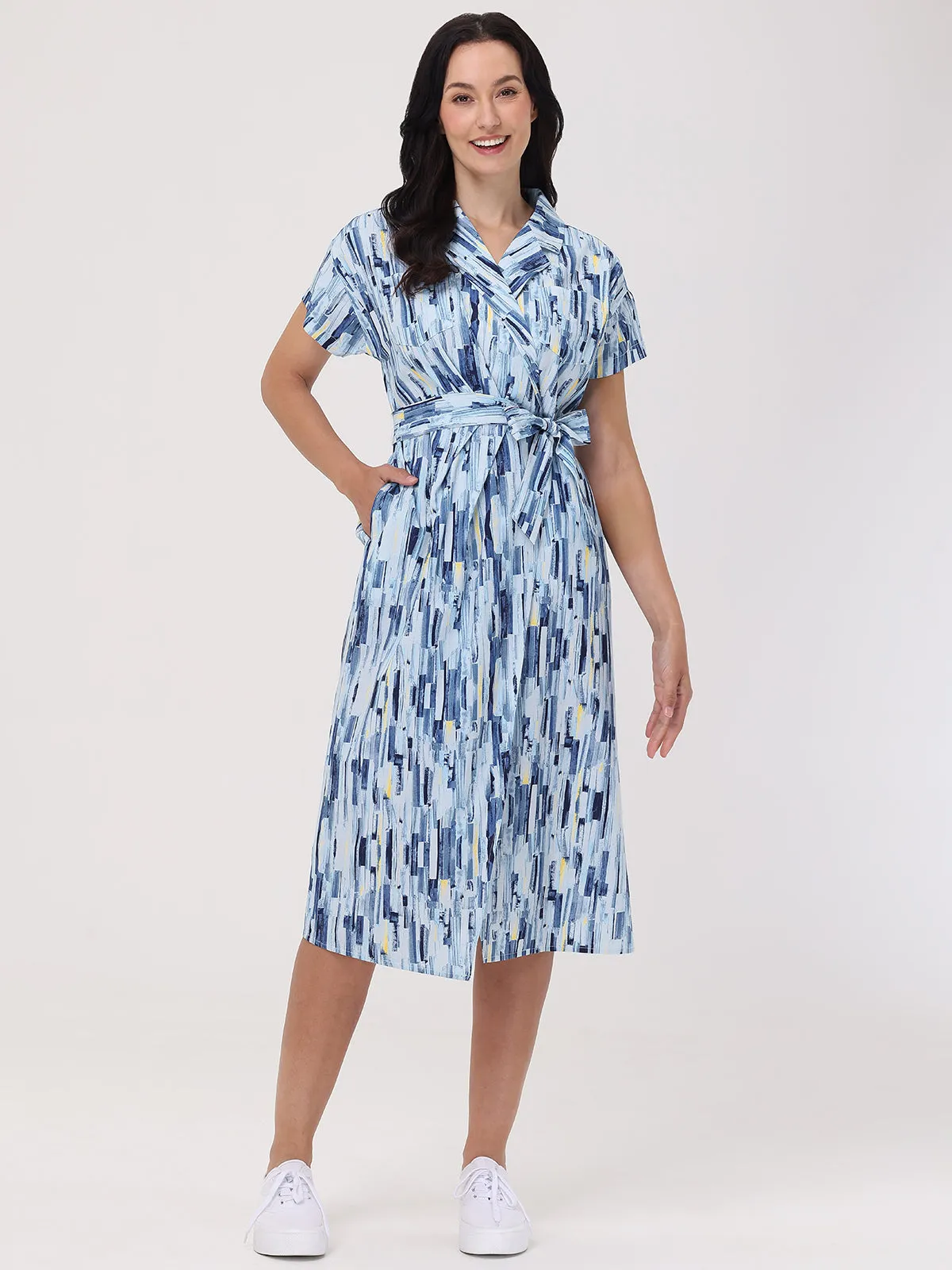 Abstract Print Wrap Dress sold by 89th & Madison