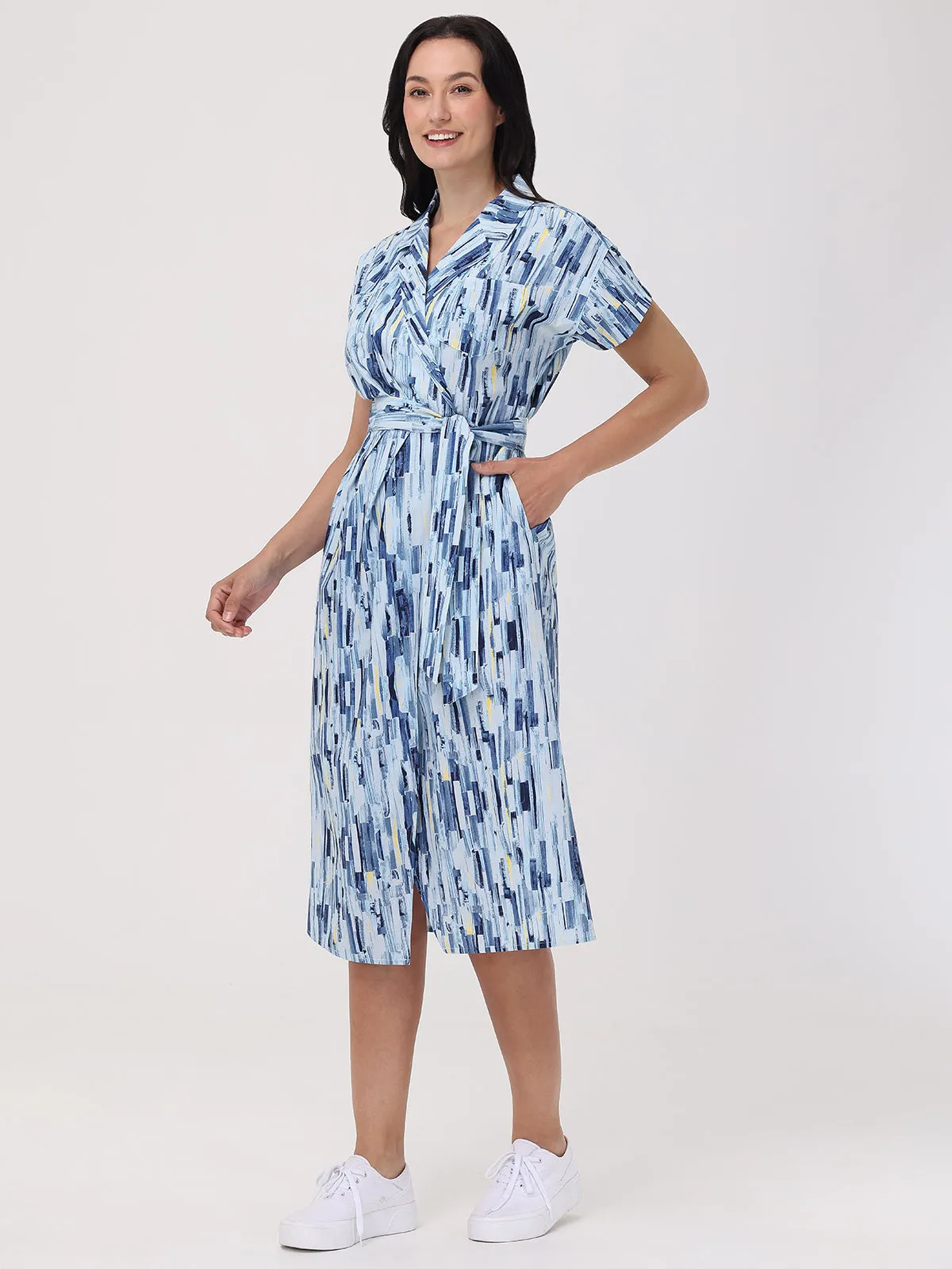 Abstract Print Wrap Dress sold by 89th & Madison product image thumbnail 4