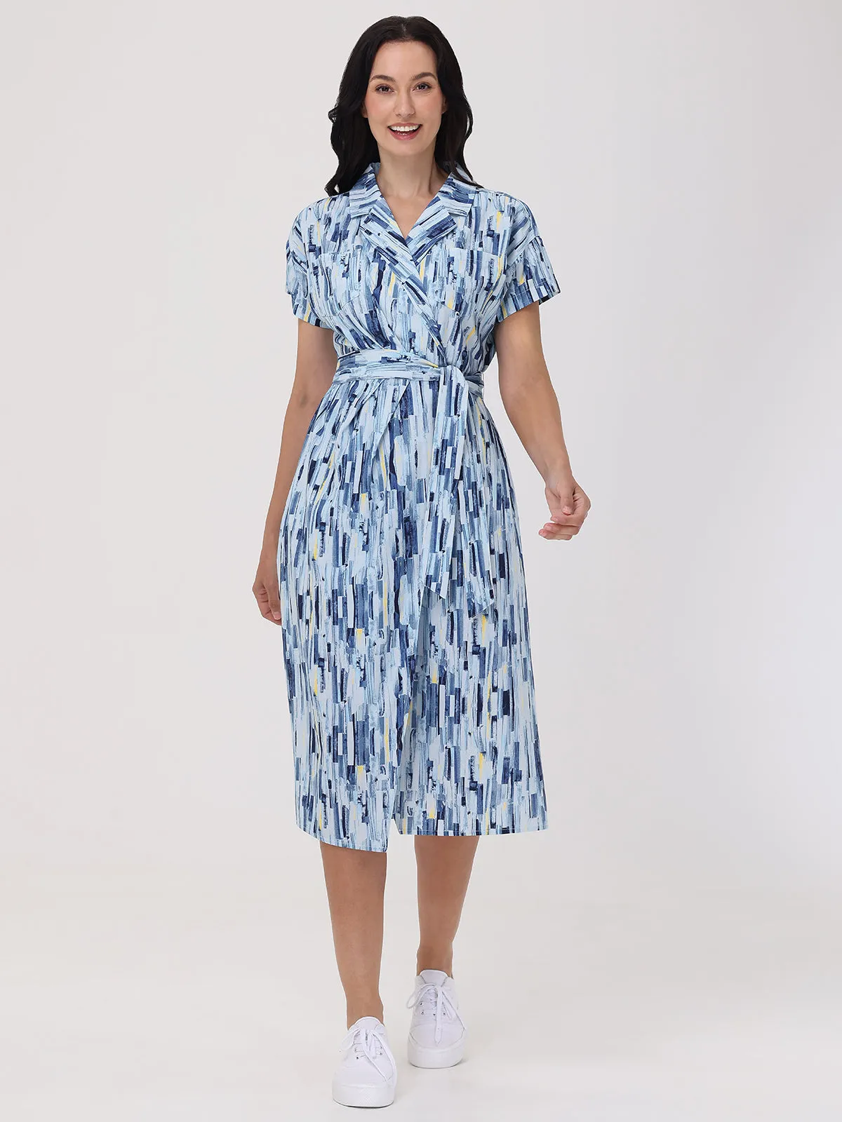 Abstract Print Wrap Dress sold by 89th & Madison product image thumbnail 3