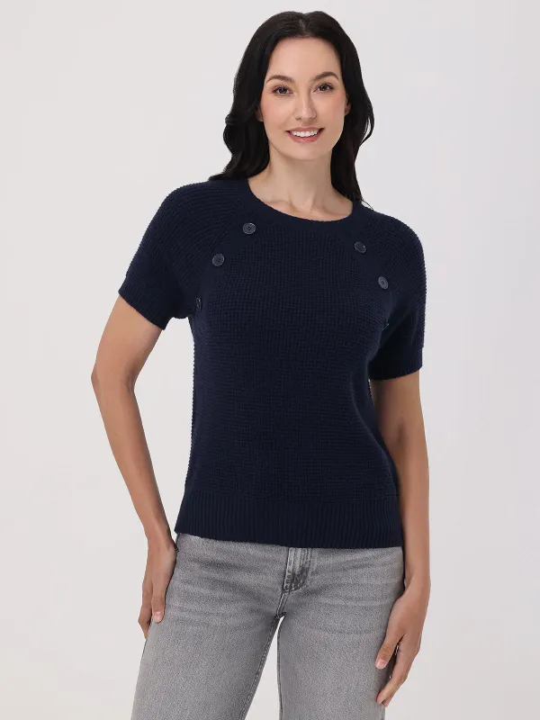 Waffle Raglan Sleeve Sweater sold by 89th & Madison