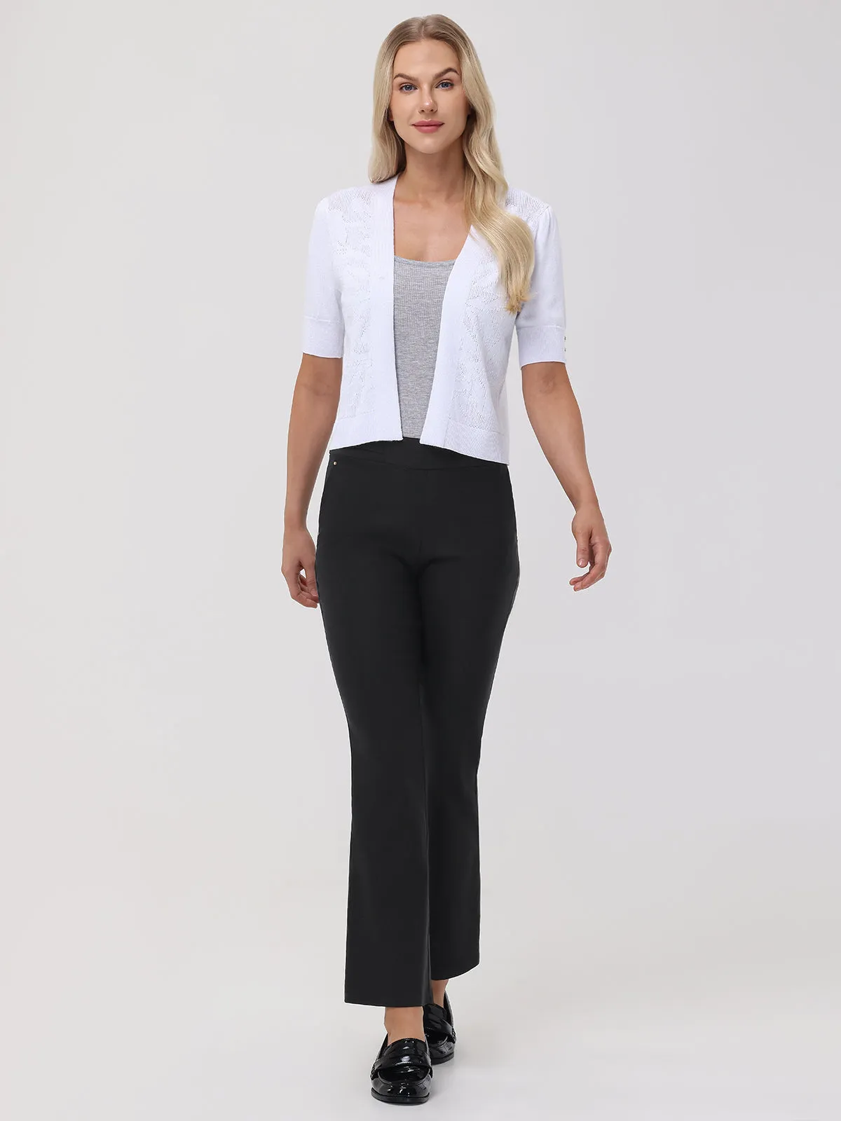 Short Sleeve Pointelle Crop Cardigan sold by 89th & Madison product image thumbnail 5