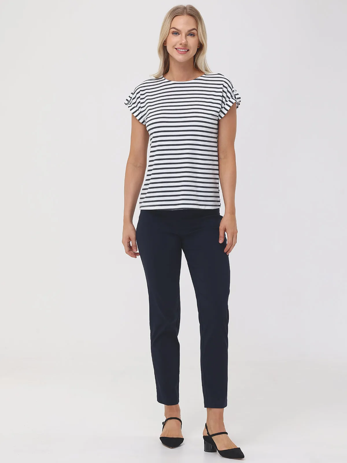 Stripe Roll Sleeve Tee sold by 89th & Madison product image thumbnail 5