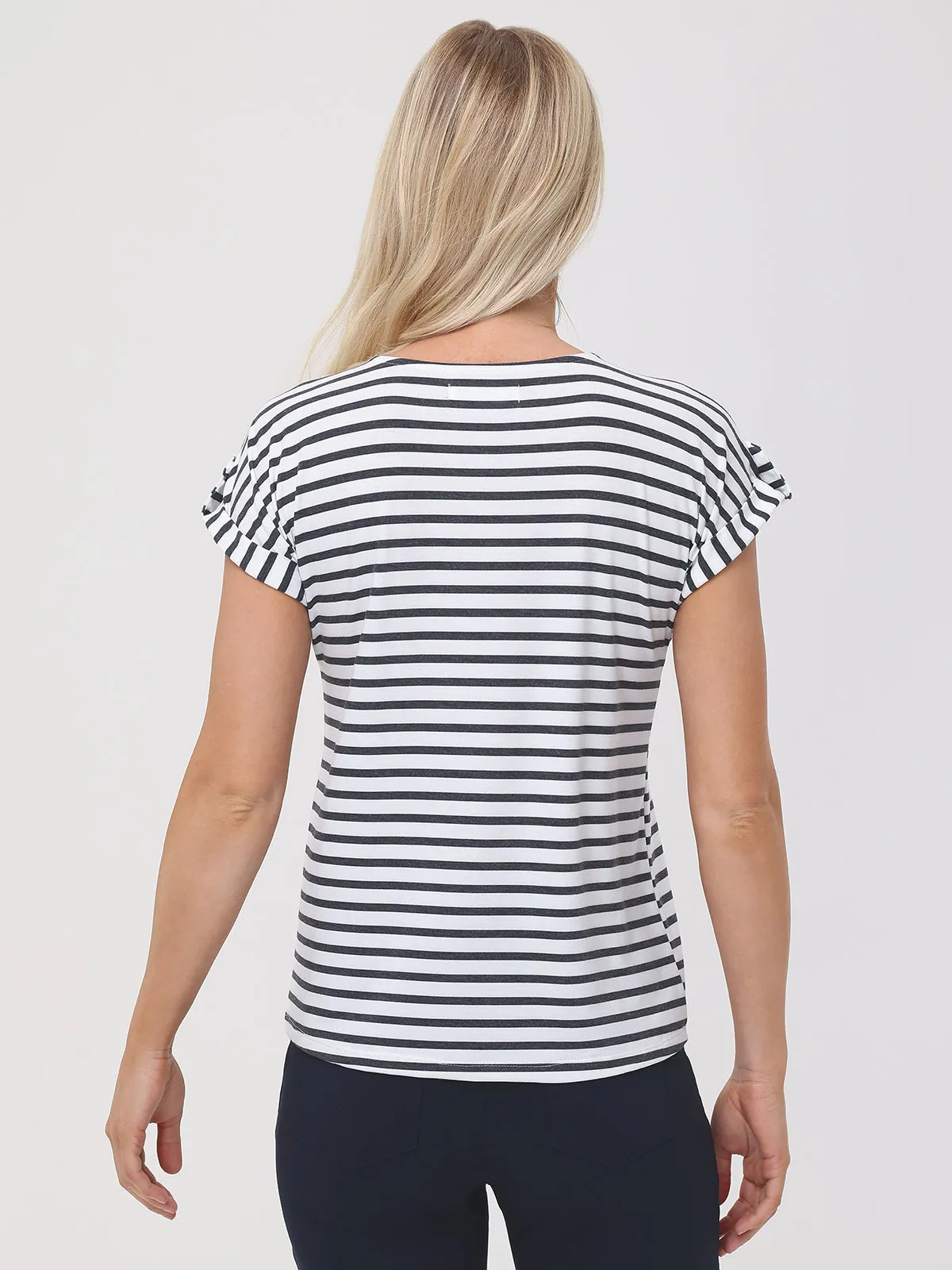 Stripe Roll Sleeve Tee sold by 89th & Madison product image thumbnail 2