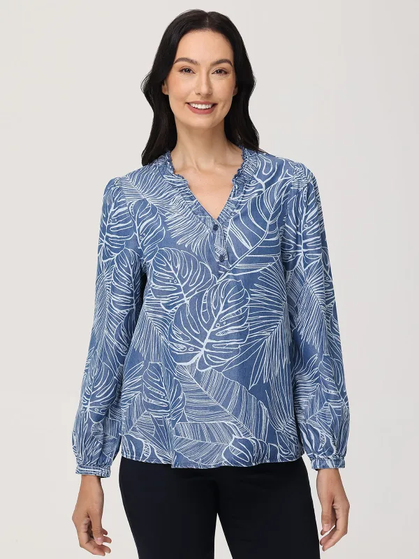 Print Popover Shirt sold by 89th & Madison