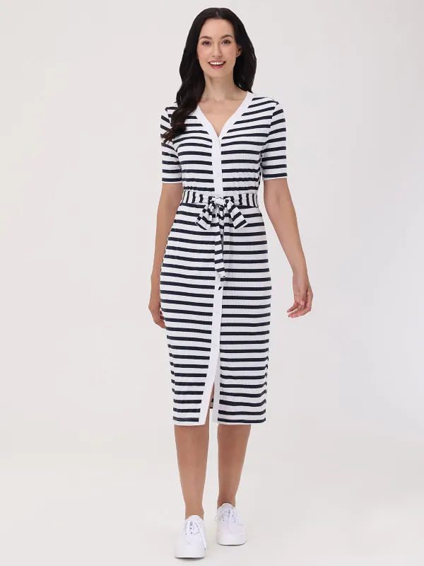 Stripe Wrap Dress sold by 89th & Madison