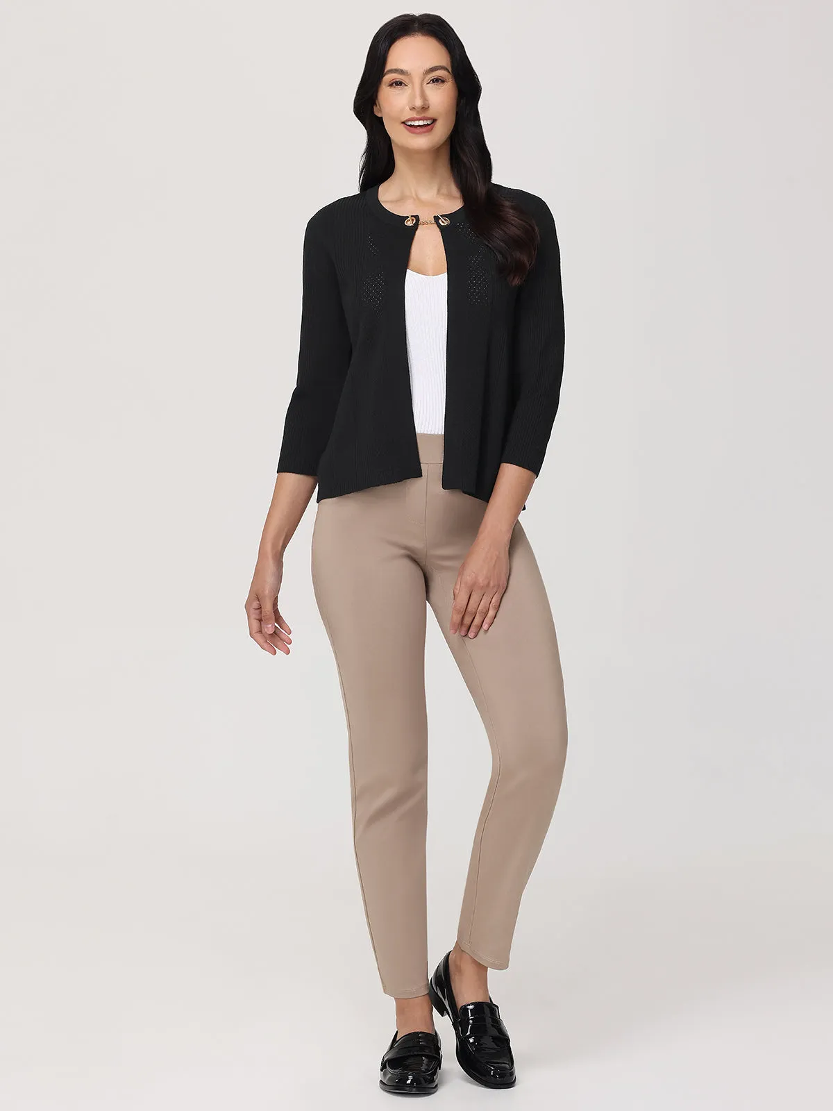 Pointelle 3/4 Sleeve Crop Cardigan sold by 89th & Madison product image thumbnail 5