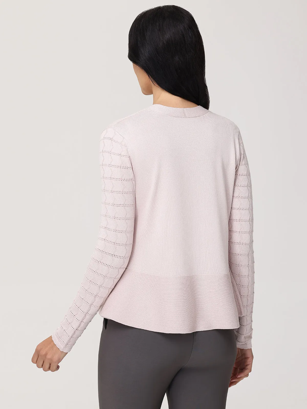 Pointelle Peplum Cardigan sold by 89th & Madison product image thumbnail 2