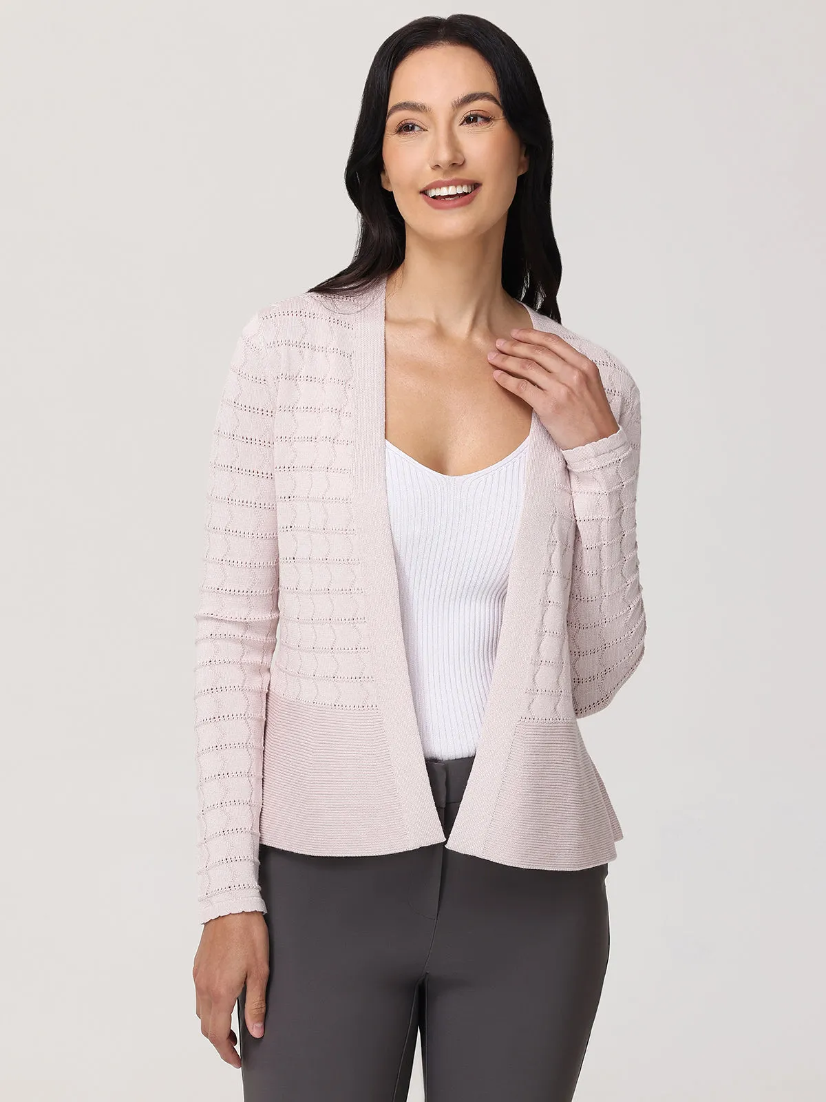 Pointelle Peplum Cardigan sold by 89th & Madison