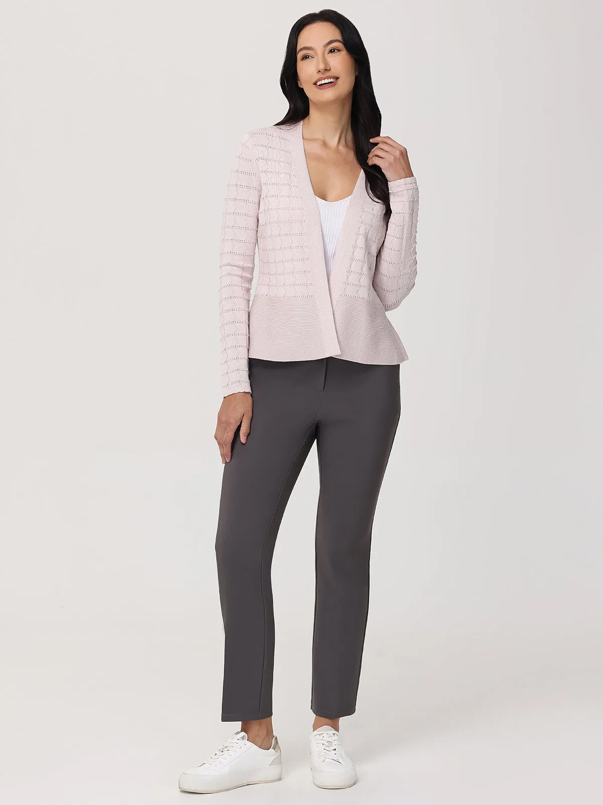 Pointelle Peplum Cardigan sold by 89th & Madison product image thumbnail 5