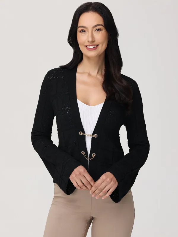 Pointelle Chain Trim Cardigan sold by 89th & Madison