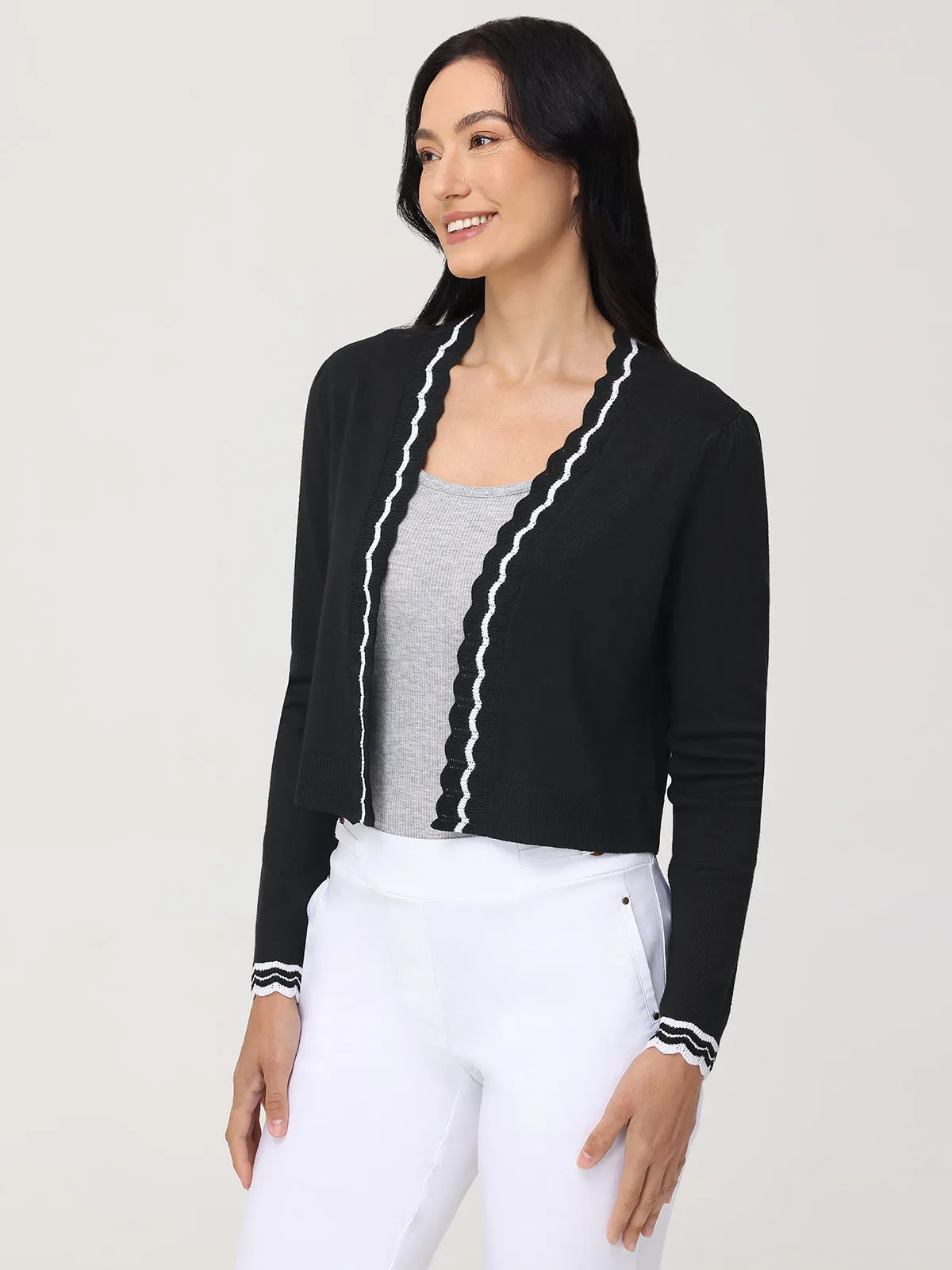 Scallop Crop Cardigan sold by 89th & Madison product image thumbnail 5