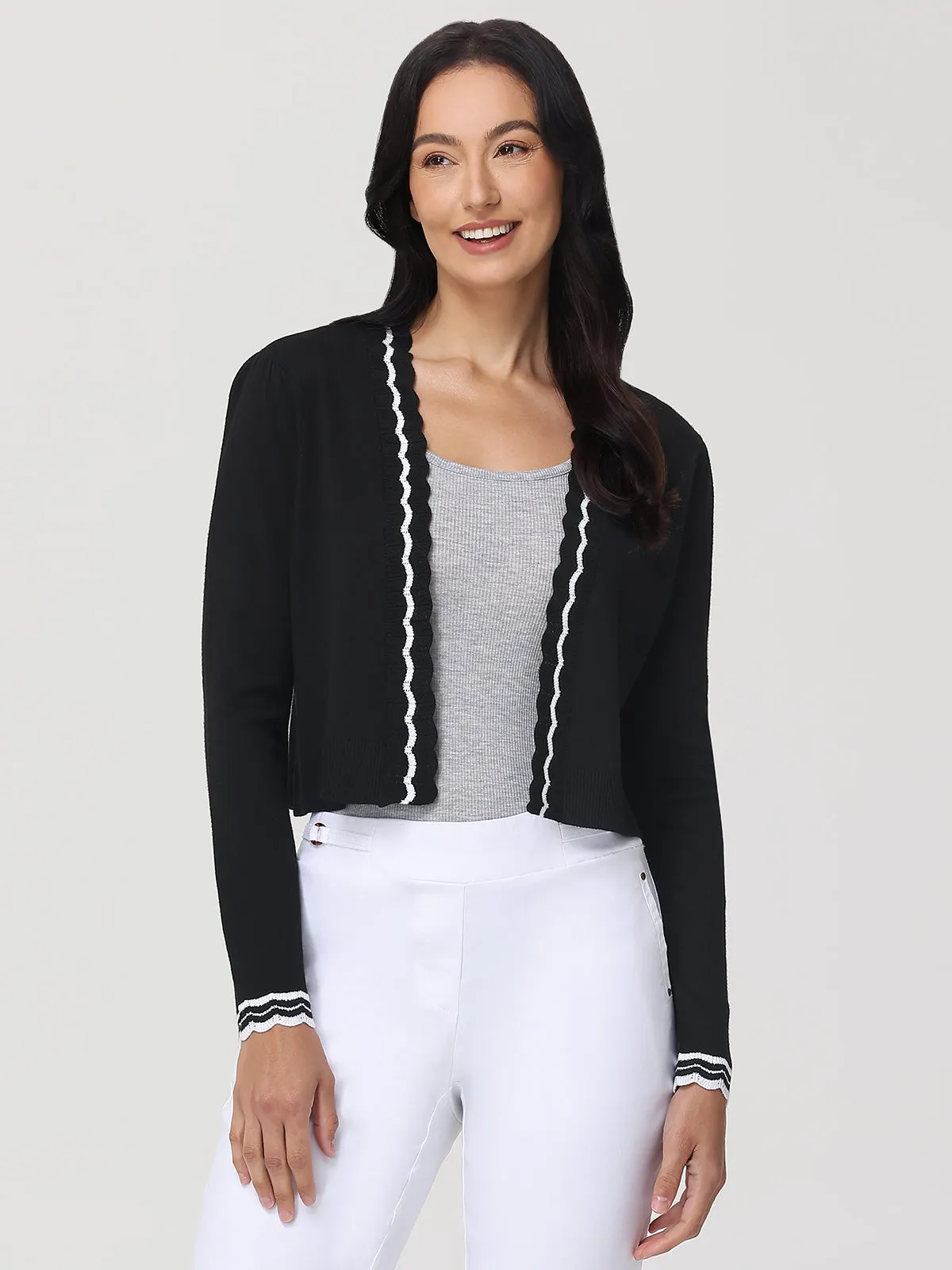 Scallop Crop Cardigan sold by 89th & Madison