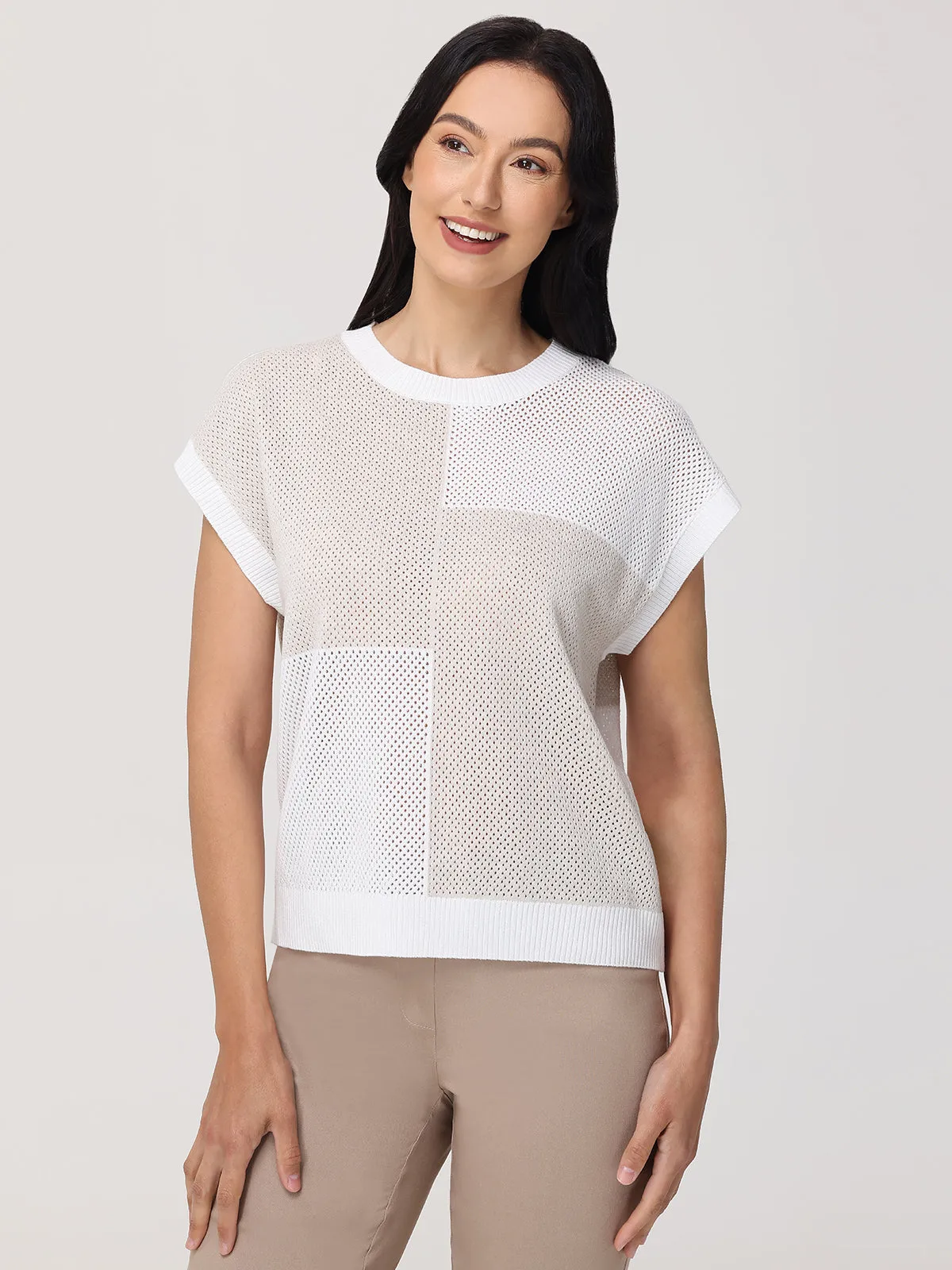 Colorblock Short Sleeve Sweater sold by 89th & Madison product image thumbnail 3