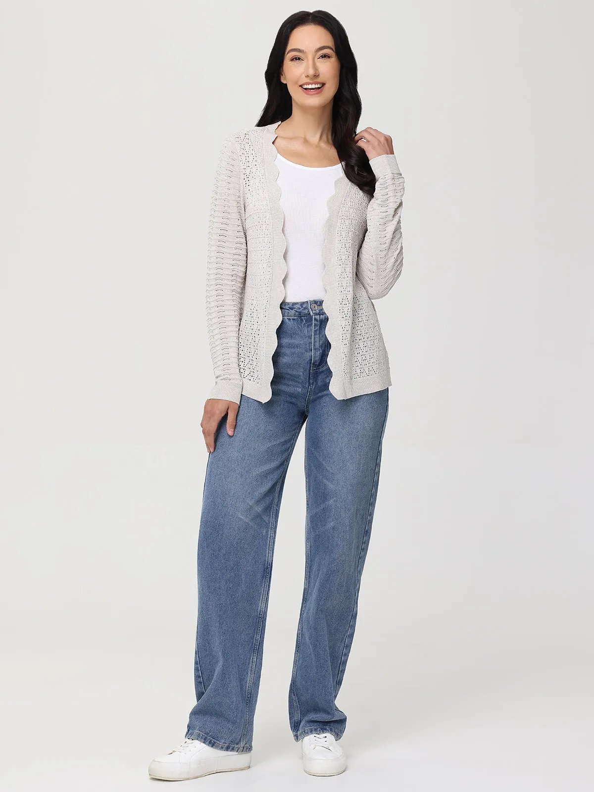 Scallop Pointelle Cardigan sold by 89th & Madison product image thumbnail 5