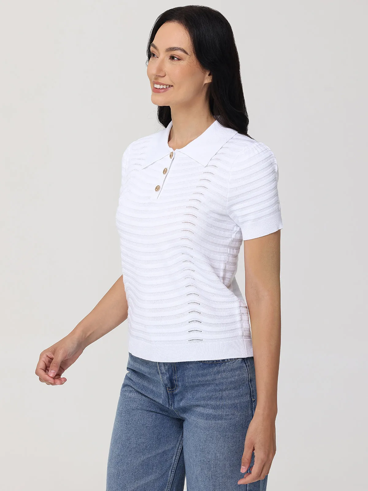 Pointelle Polo sold by 89th & Madison product image thumbnail 3