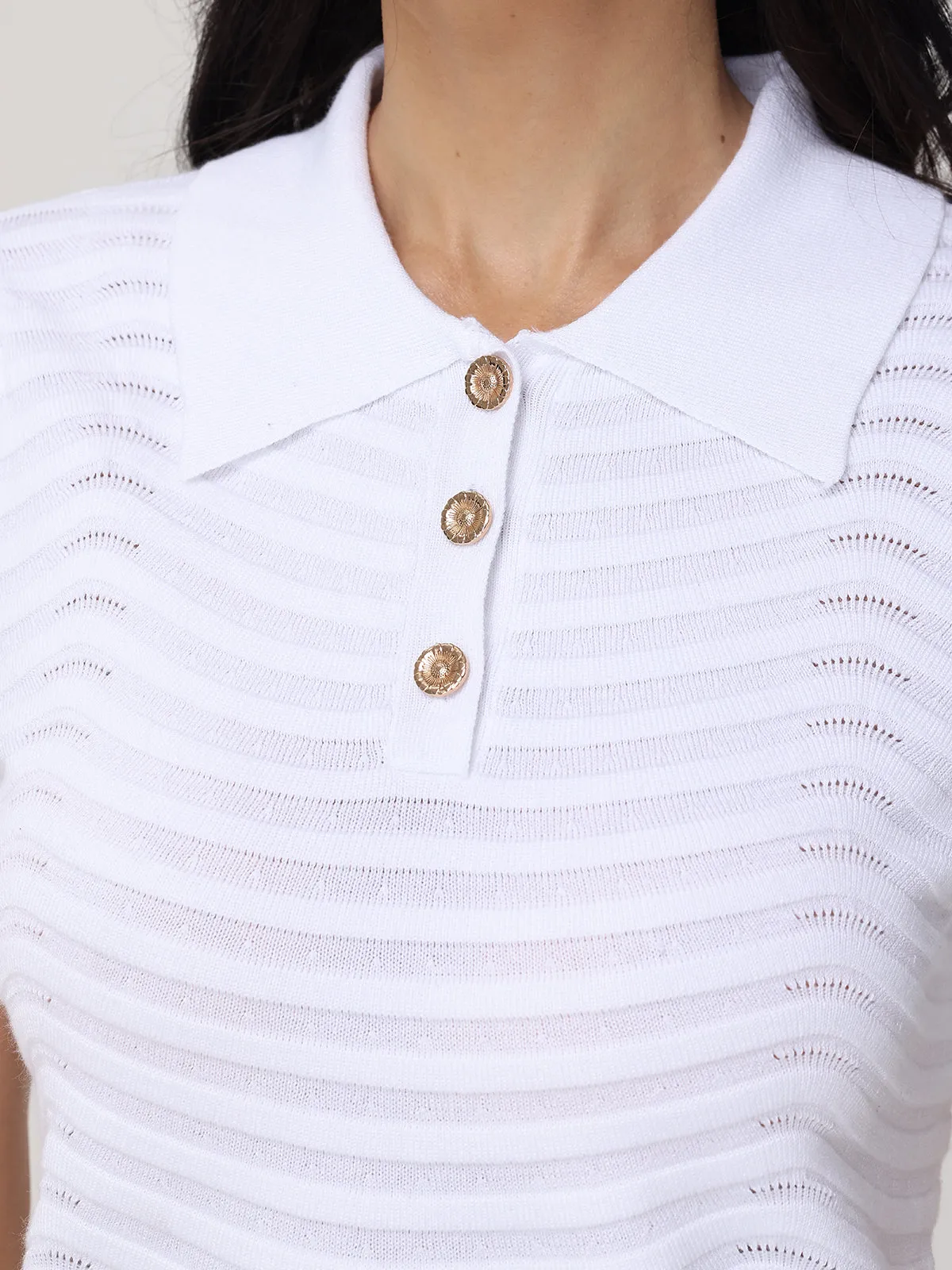 Pointelle Polo sold by 89th & Madison product image thumbnail 4