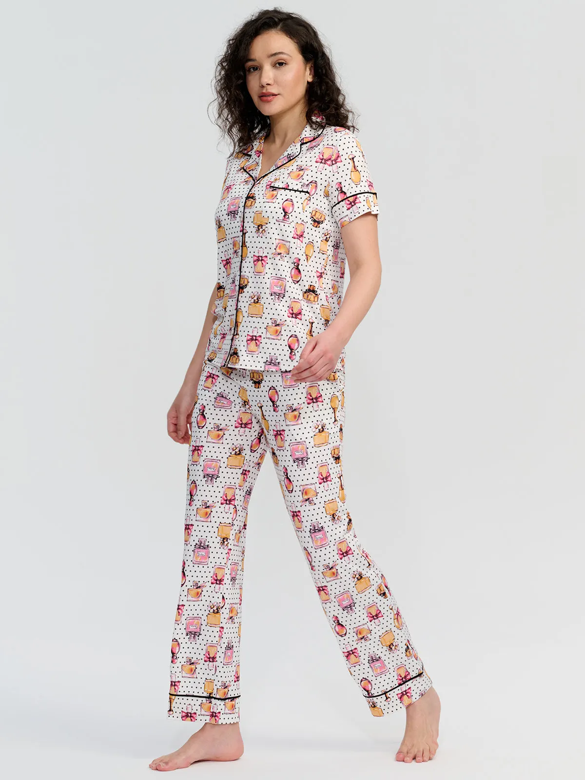 Perfume Print Short Sleeve Pajamas Set sold by 89th & Madison product image thumbnail 3