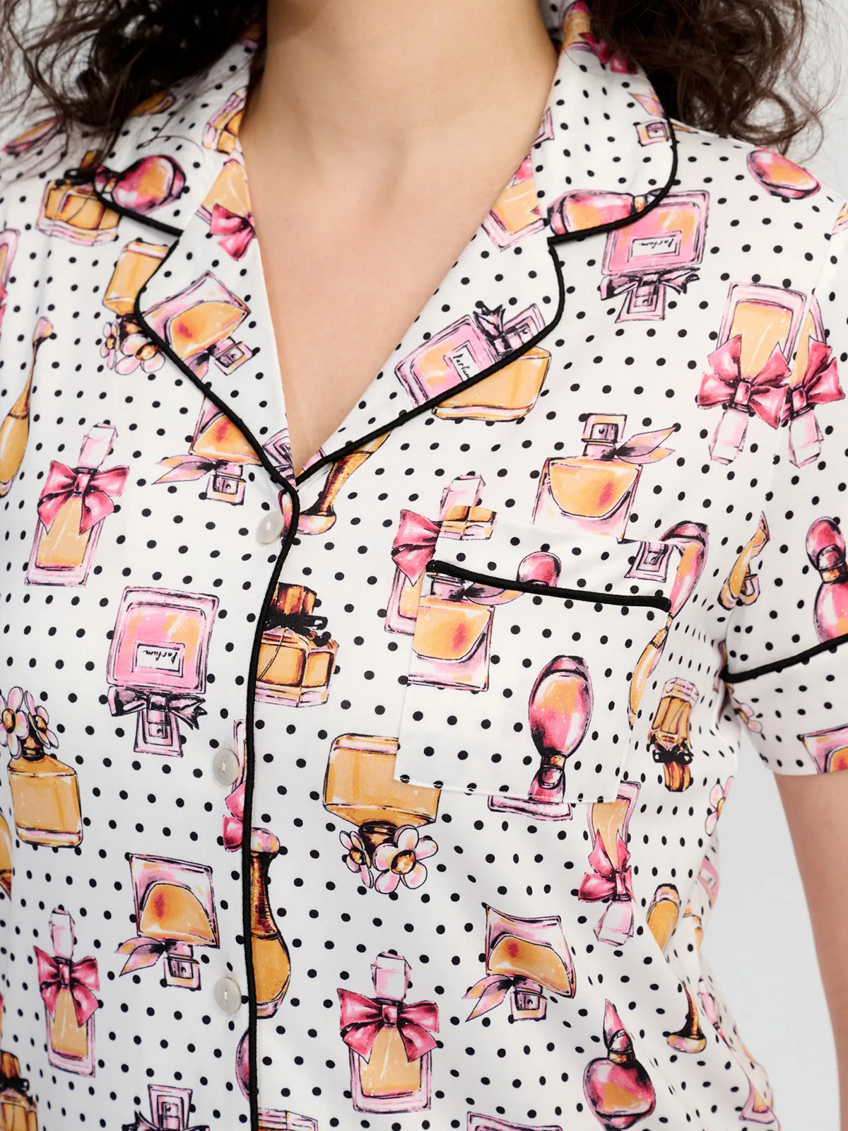 Perfume Print Short Sleeve Pajamas Set sold by 89th & Madison product image thumbnail 4
