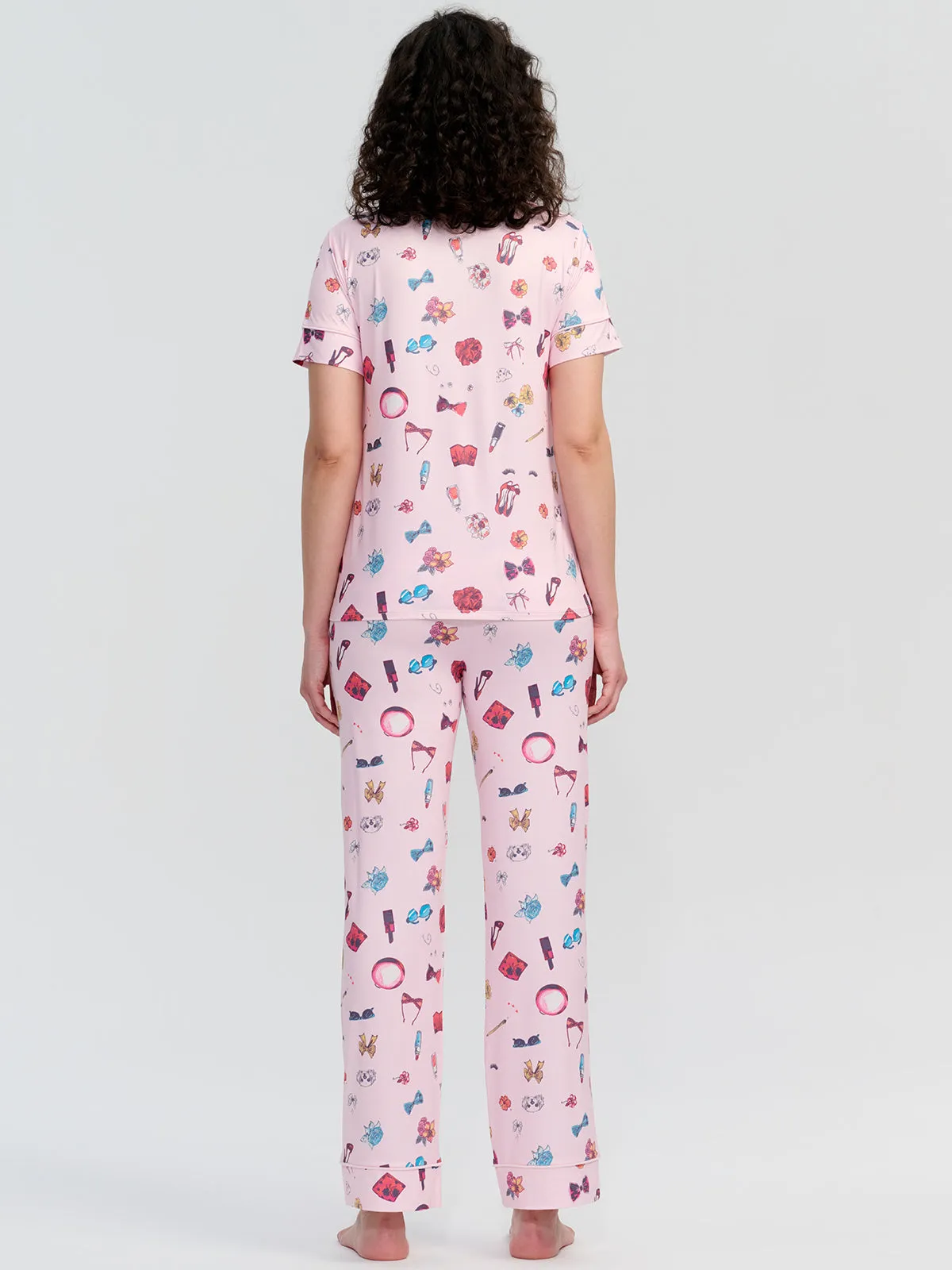 Cosmetic Print Short Sleeve Pajamas Set sold by 89th & Madison product image thumbnail 2