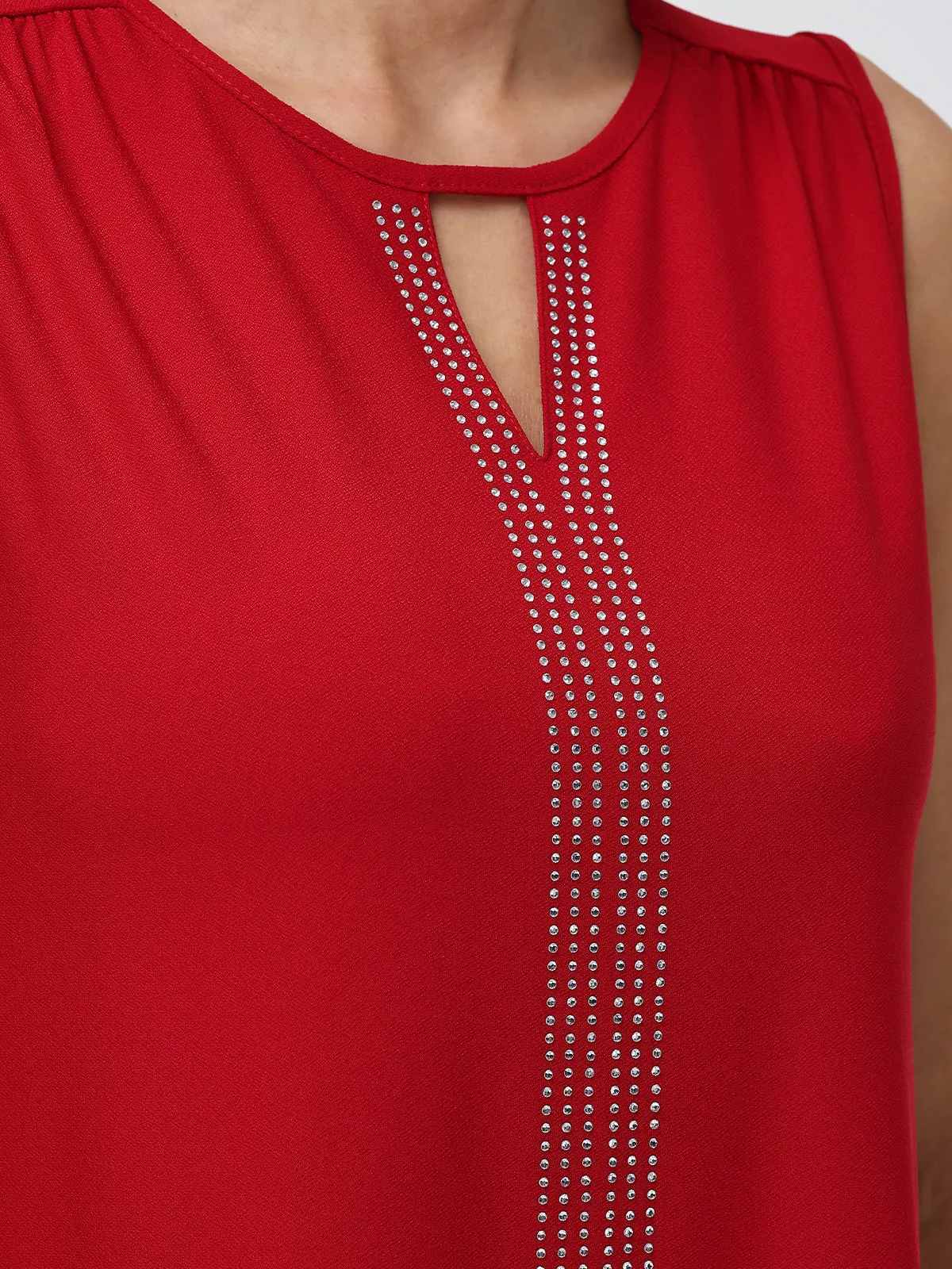 Rhinestone Keyhole Cool Feel Top sold by 89th & Madison product image thumbnail 4