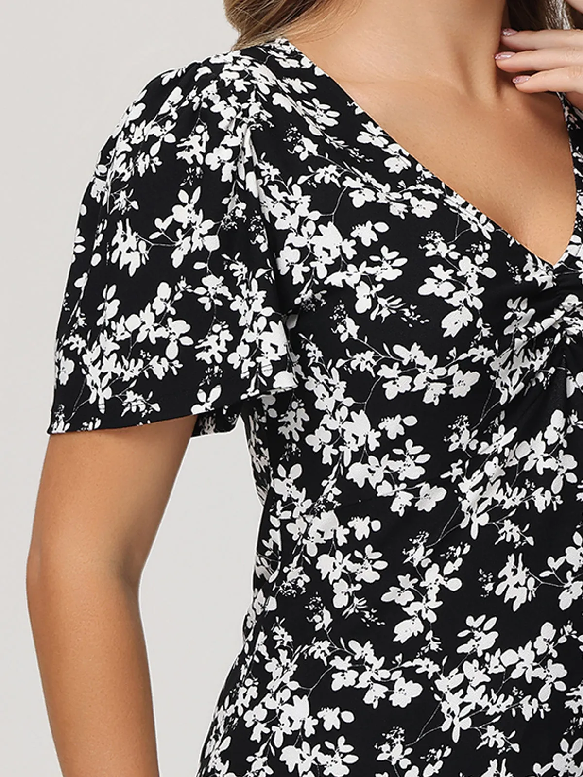 Floral Puff Sleeve Cool Feel Top sold by 89th & Madison product image thumbnail 5