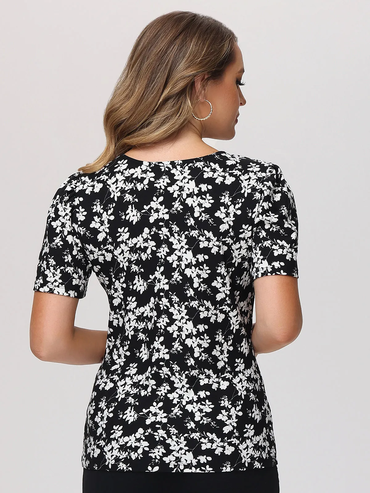 Floral Puff Sleeve Cool Feel Top sold by 89th & Madison product image thumbnail 2