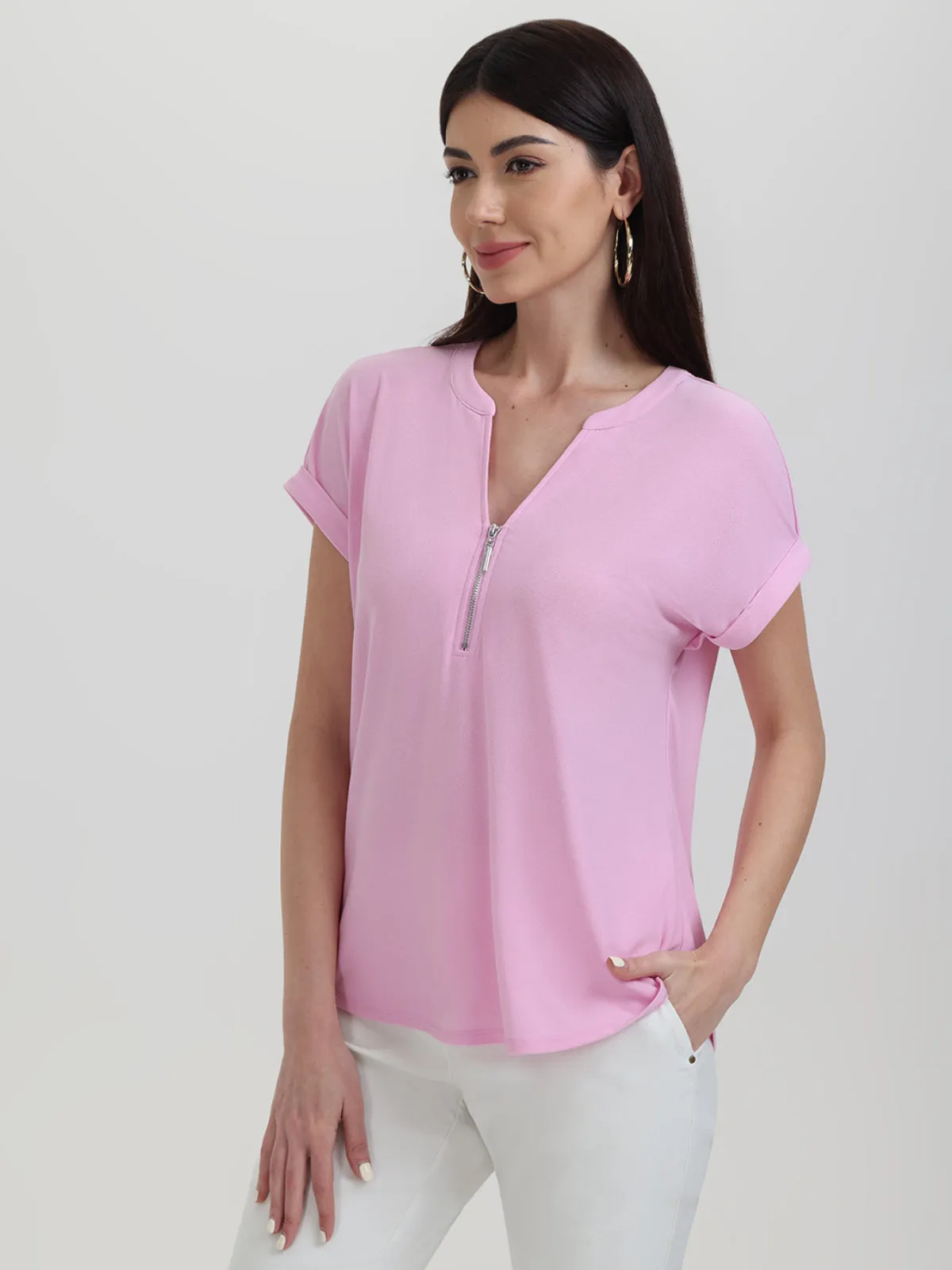 Zipper Neck Cool Feel Top sold by 89th & Madison product image thumbnail 3
