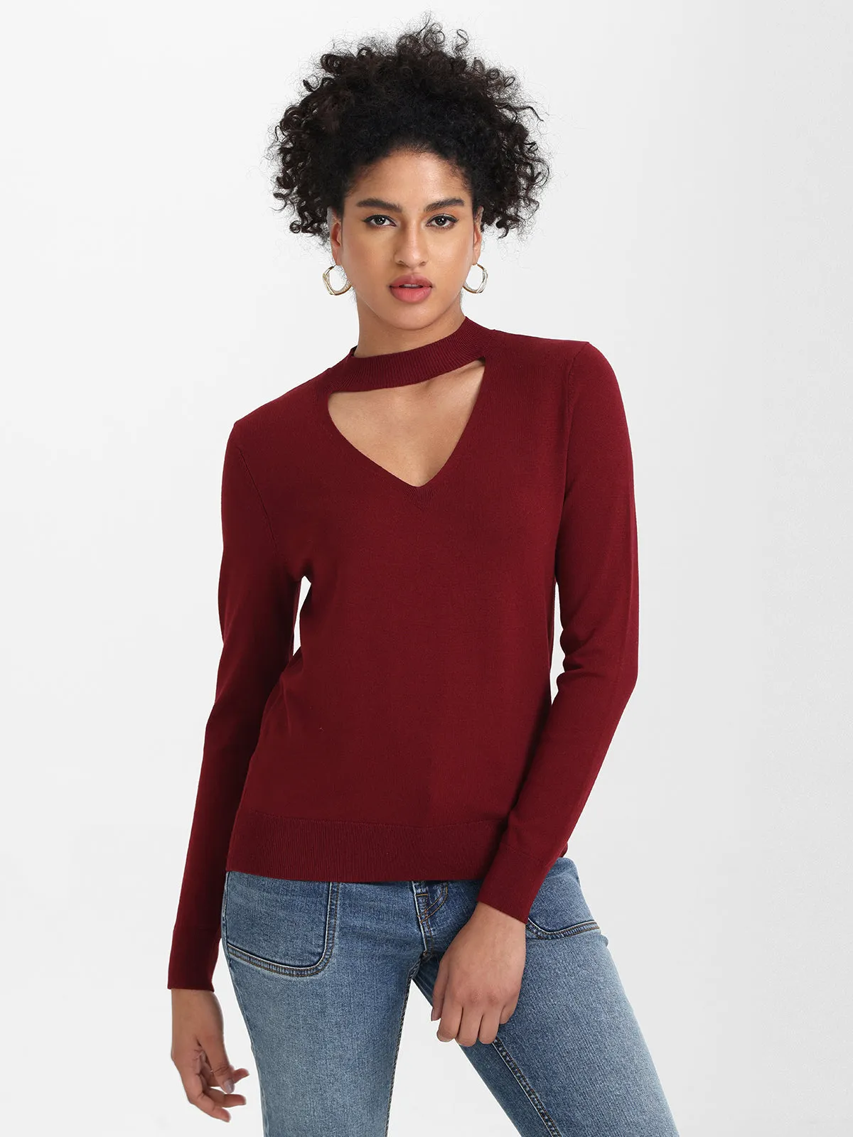 The Taylor: Cut-Out Mockneck Sweater sold by 89th & Madison product image thumbnail 2