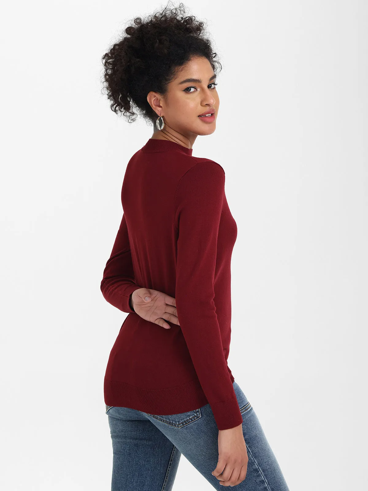 The Taylor: Cut-Out Mockneck Sweater sold by 89th & Madison product image thumbnail 3