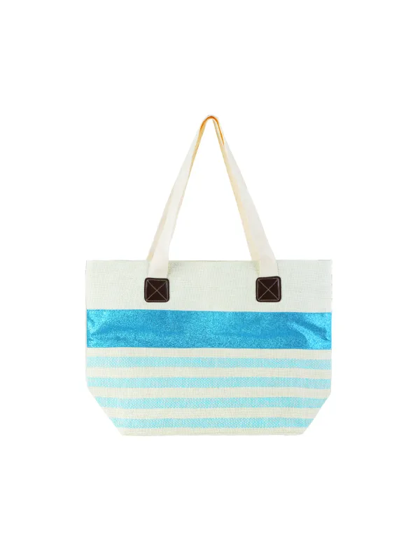Blue Stripe Oversized Tote Bag sold by 89th & Madison