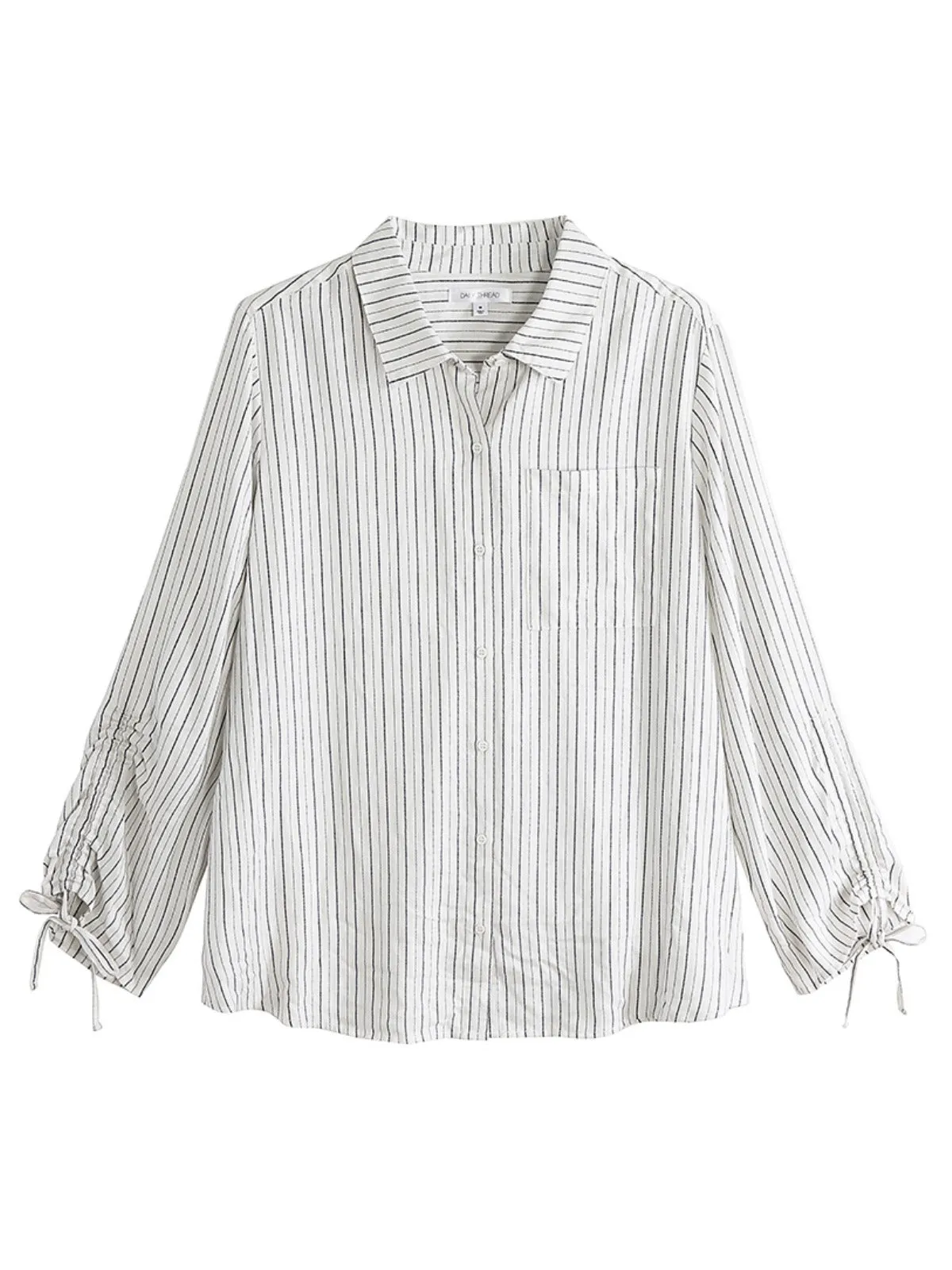 Ruched Sleeve Button Front Shirt sold by 89th & Madison