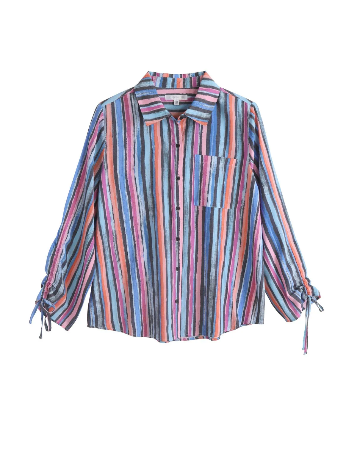 Ruched Sleeve Button Front Shirt sold by 89th & Madison product image thumbnail 5