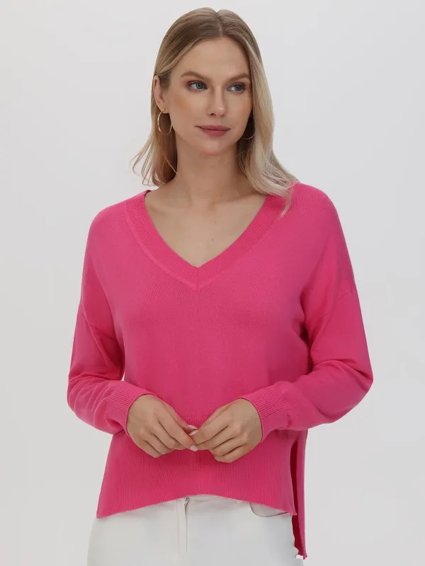 Noor: Oversized V-Neck Pullover sold by 89th & Madison