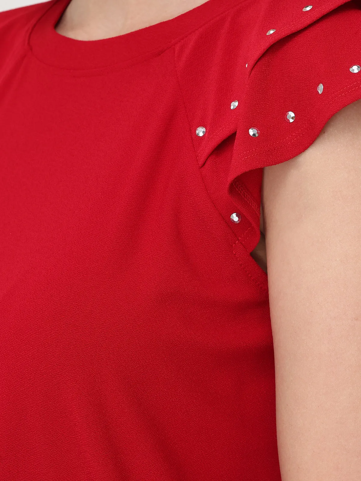 Embellished Flutter Sleeve Cool Feel Top sold by 89th & Madison product image thumbnail 4