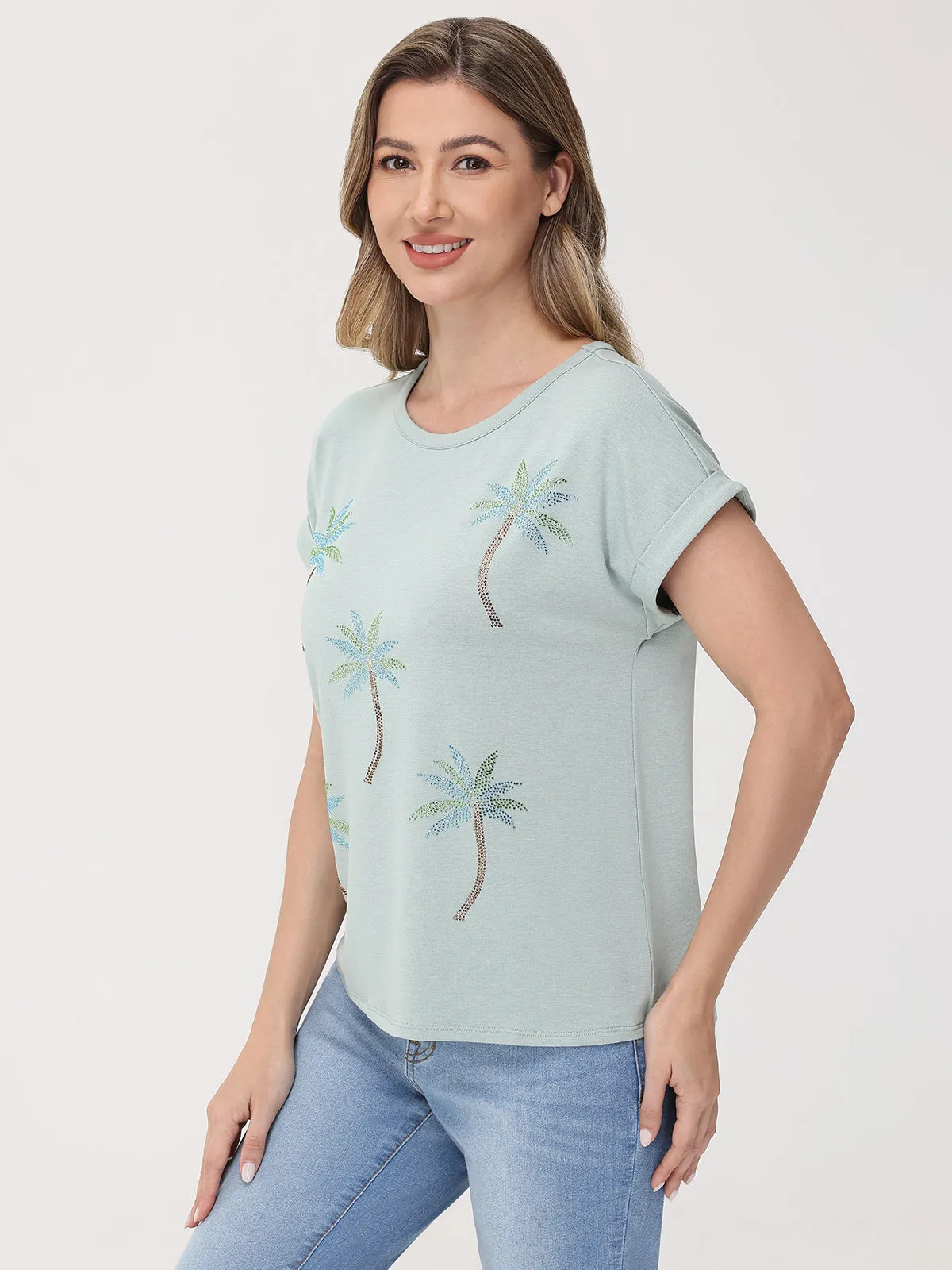 Palm Tree Embellished Tee sold by 89th & Madison product image thumbnail 3
