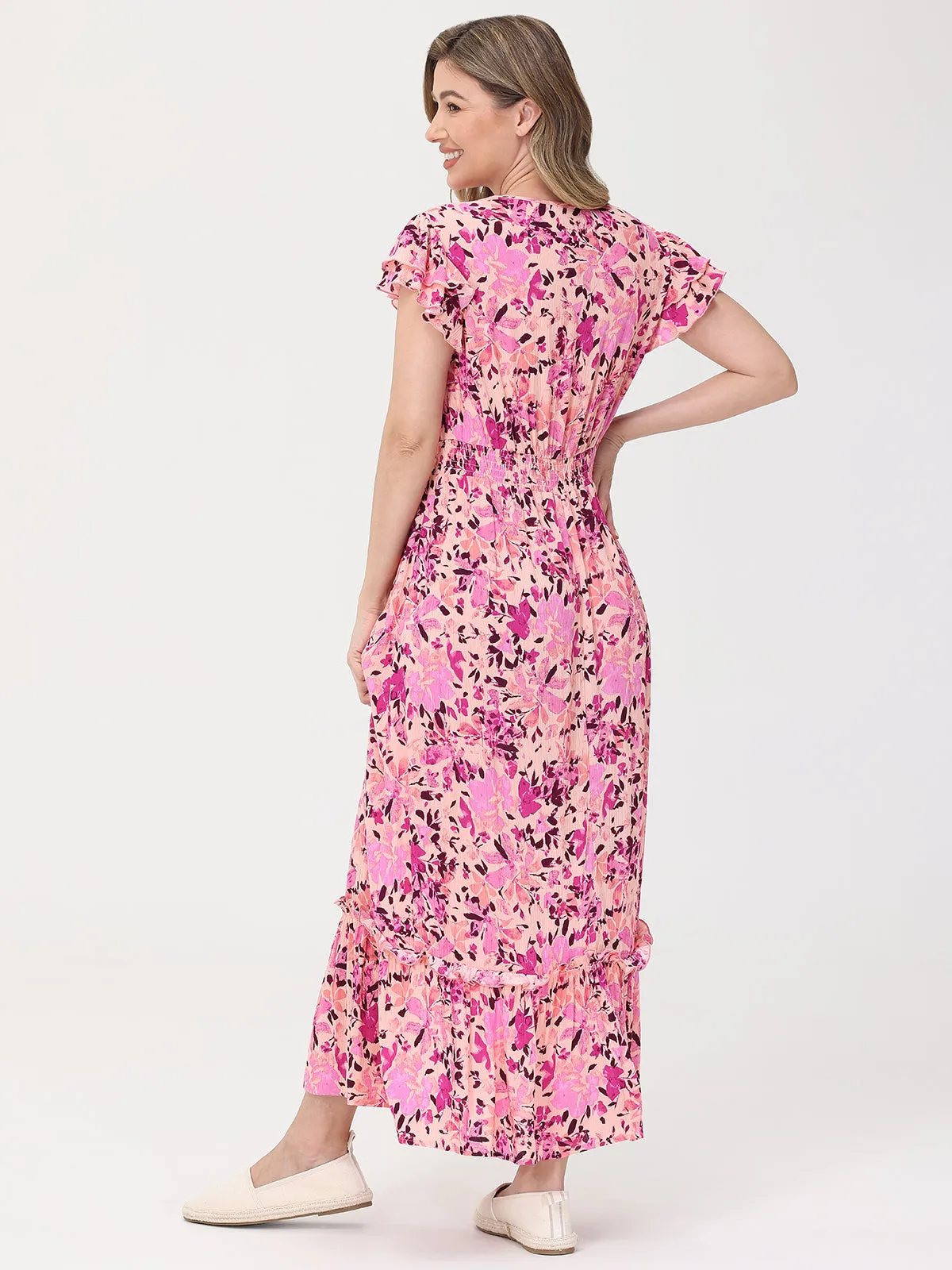 Floral Flutter Sleeve Maxi Dress sold by 89th & Madison product image thumbnail 3