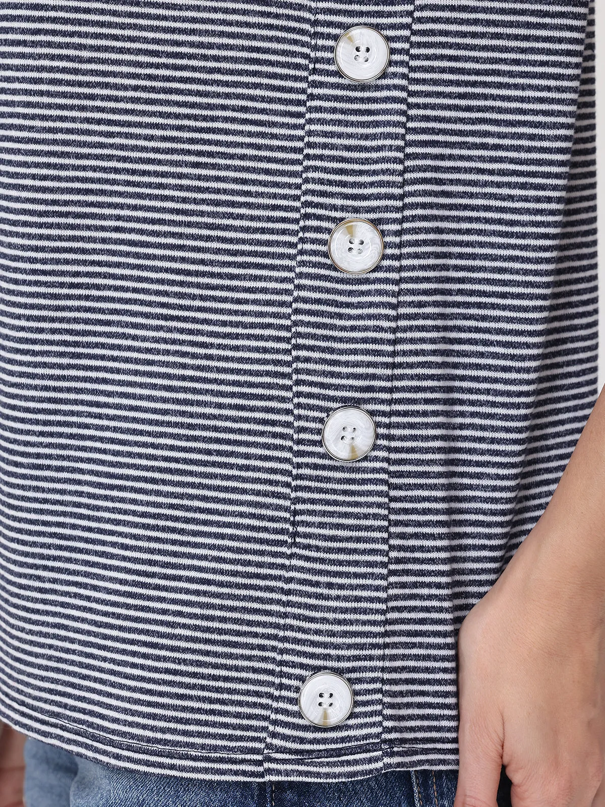 Stripe Button Accent Tee sold by 89th & Madison product image thumbnail 4