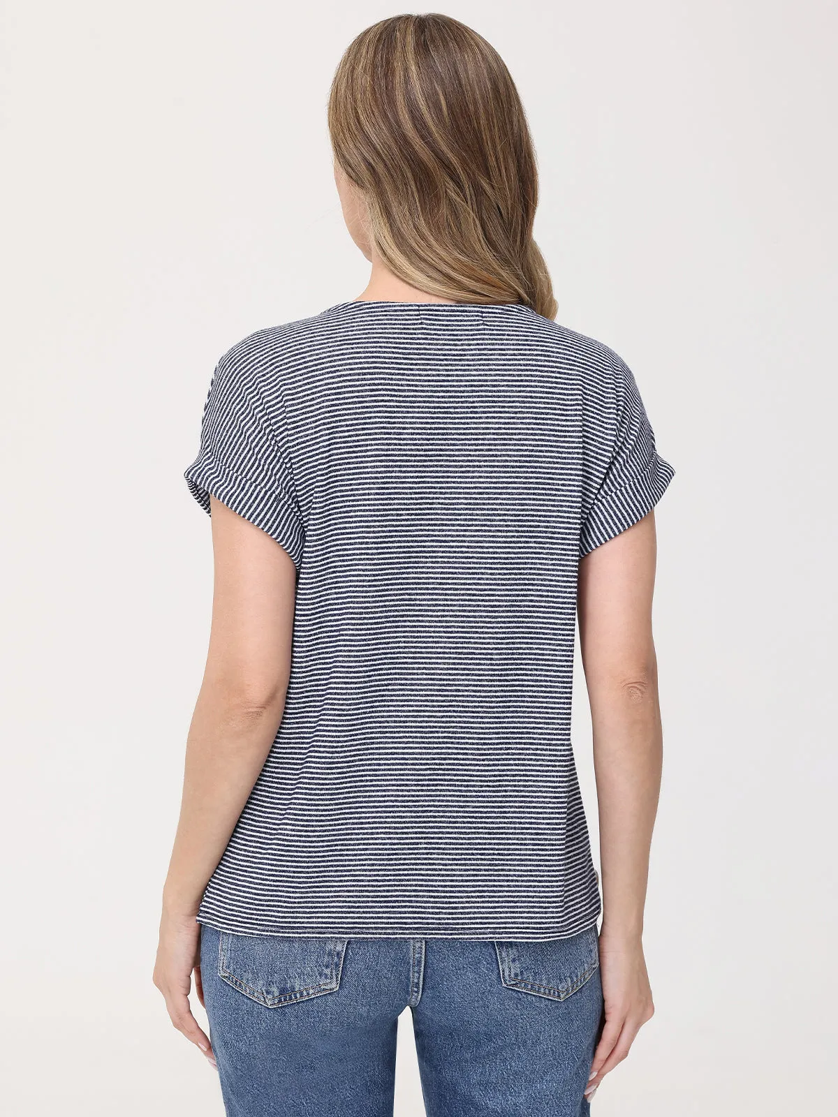Stripe Button Accent Tee sold by 89th & Madison product image thumbnail 2
