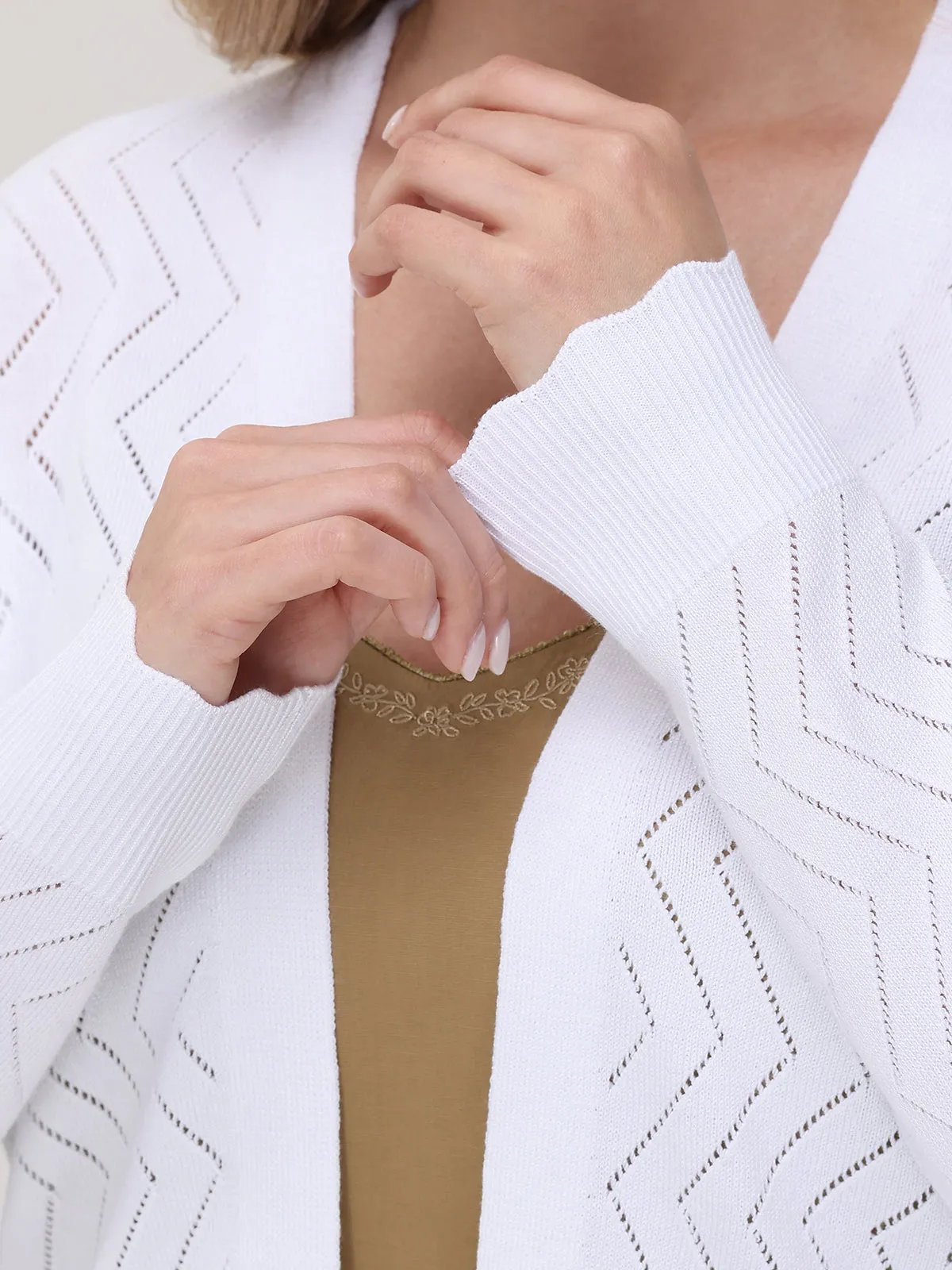 Chevron Stitch Open Cardigan sold by 89th & Madison product image thumbnail 4