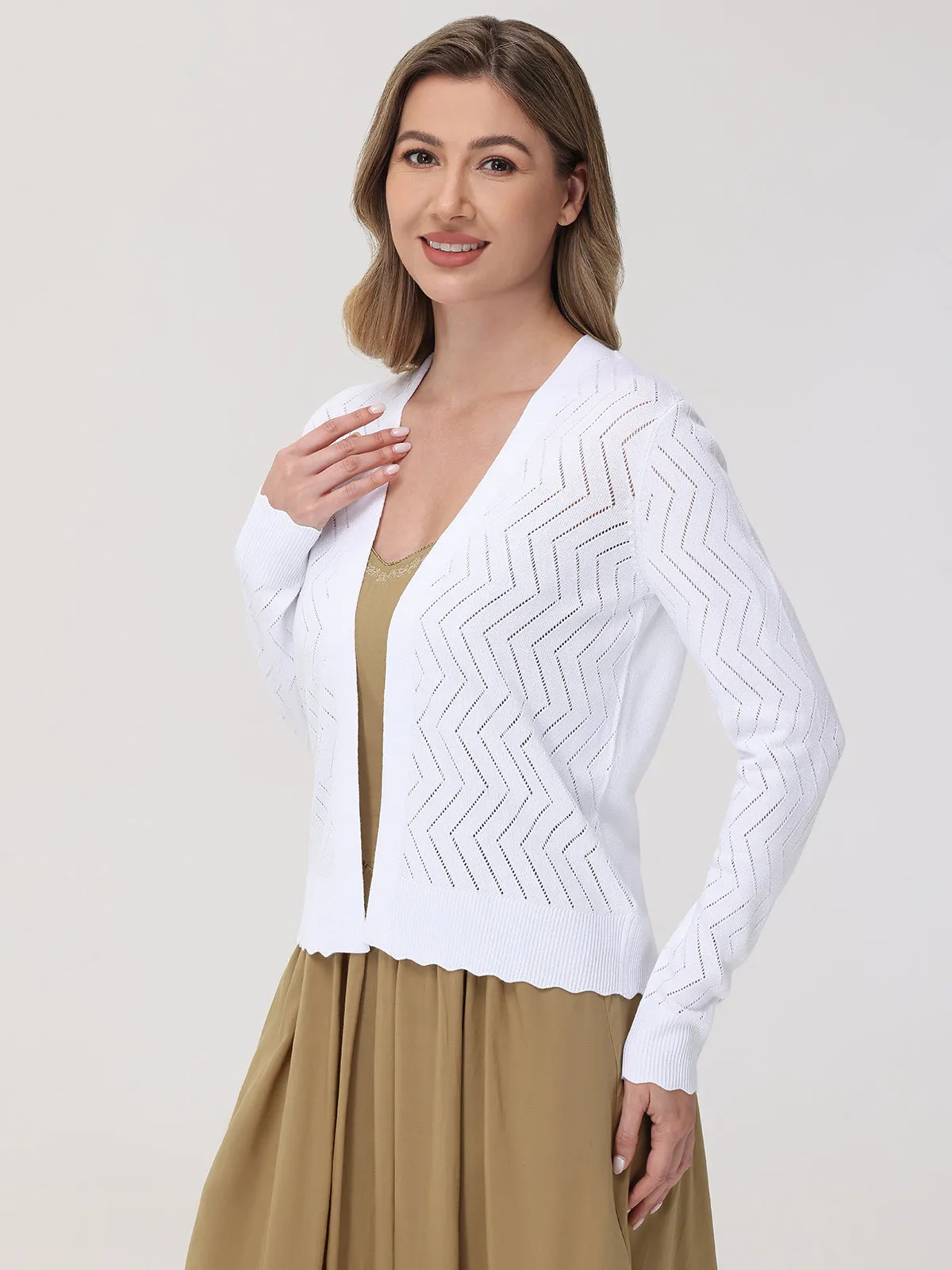 Chevron Stitch Open Cardigan sold by 89th & Madison product image thumbnail 3