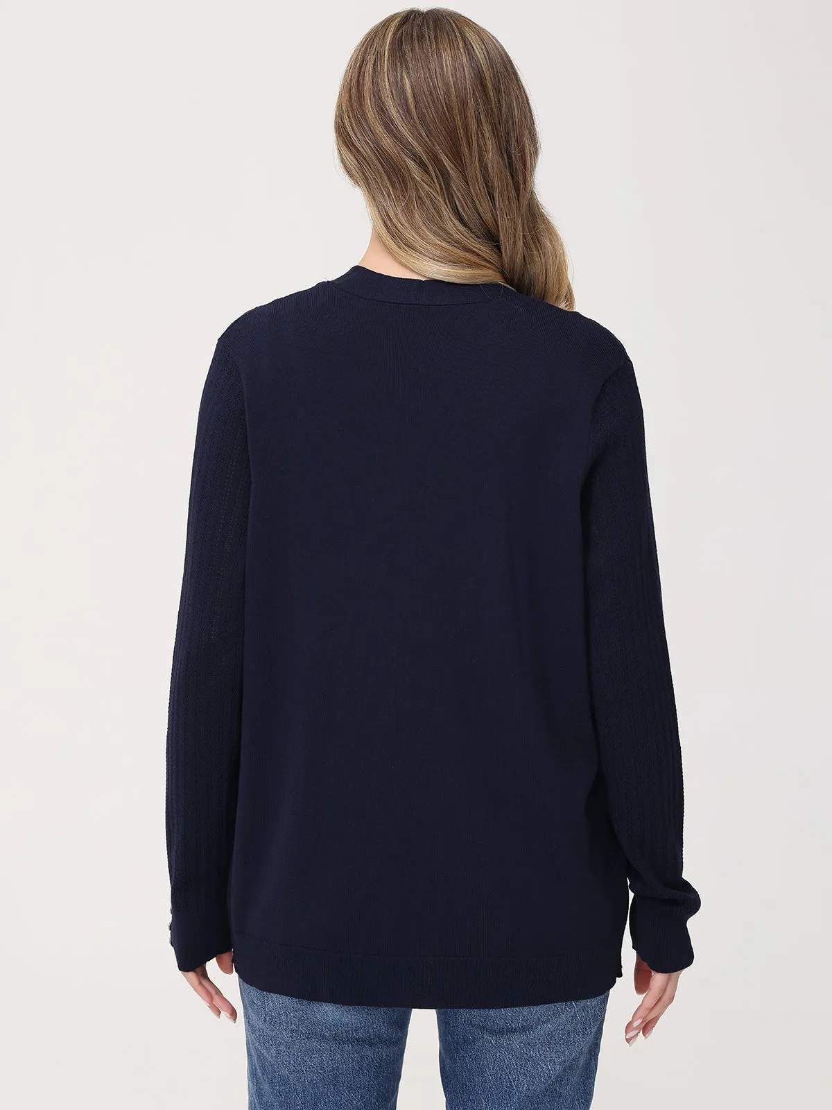 Pointelle Rib Open Cardigan sold by 89th & Madison product image thumbnail 2