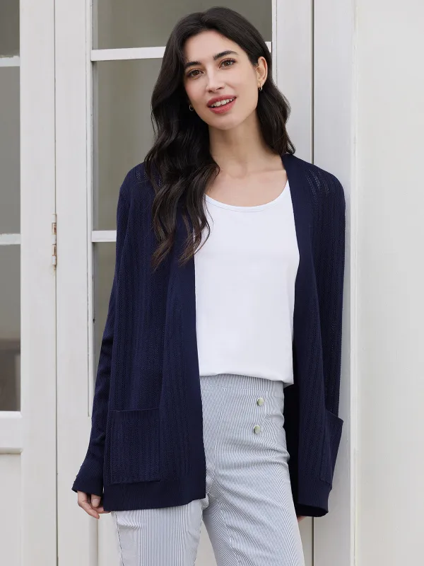 Pointelle Rib Open Cardigan made by 89th & Madison